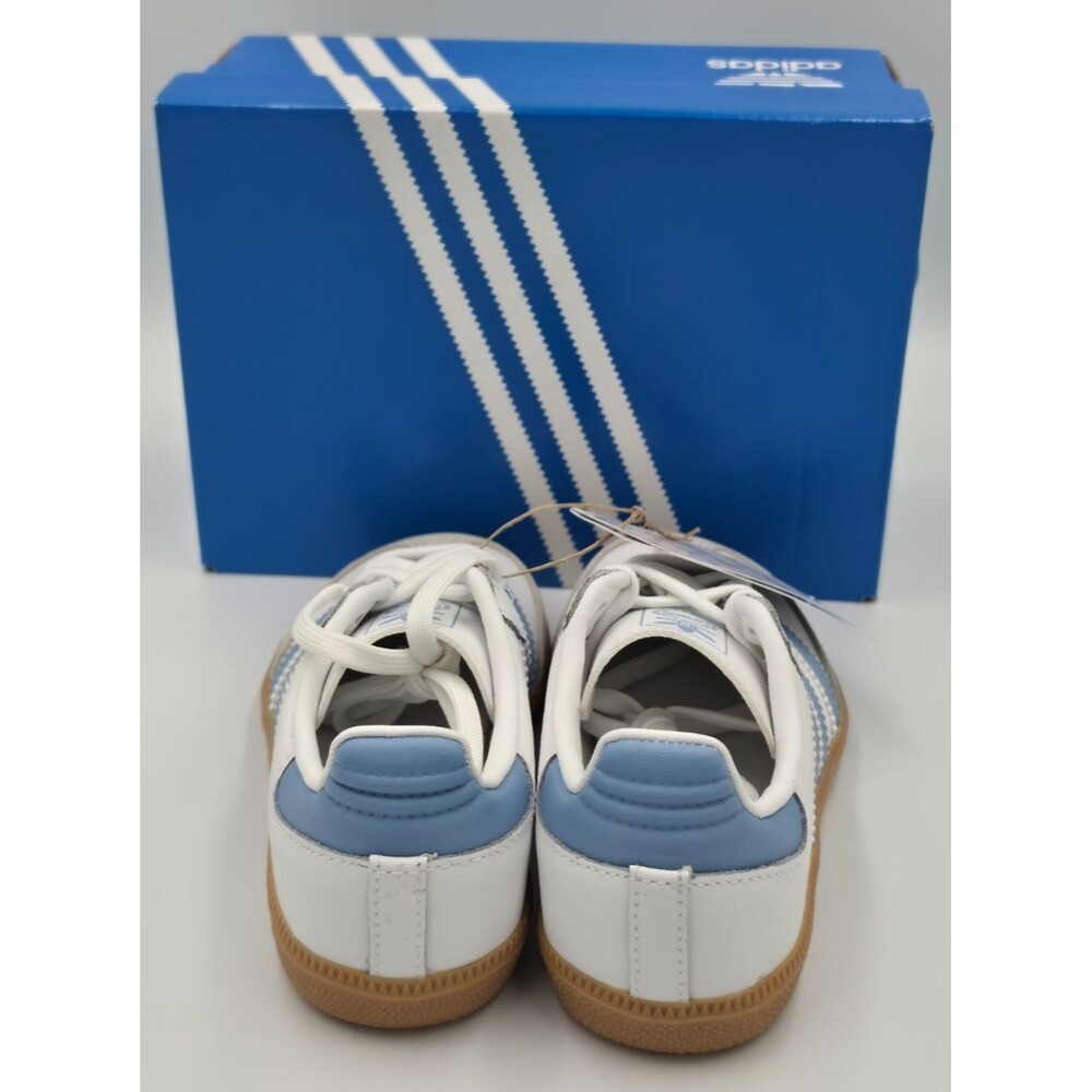 Adidas Samba OG C White Ash Blue Gum Kids 11K Leather Shoes JQ2828 New Box - Picture 4 of 6